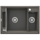Мийка кухонна Deante Magnetic, граніт, прямокут., з крилом, 690х500х219мм, чаша - 1.5, врізна, антрацит (ZRM_T503)
