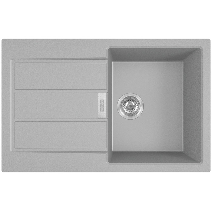 Franke Мийка кухонна Sirius, тектонайт, прямокутник, з крилом, 780х500х200мм, чаша - 1, накладна, 2 S2D 611-78, сірий (1430621334)