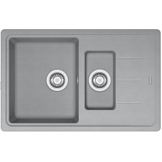 Franke Мийка кухонна Basis, фраграніт, прямокутник, з крилом, 780х500х200мм, чаша - 2, накладна, BFG 651-78, сірий камінь (1140565111)