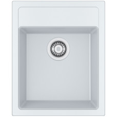 Franke Мийка кухонна Sirius, тектонайт, прямокутник, з крилом, 430х530х200мм, чаша - 1, накладна, SID 610-40, білий (1140498001)