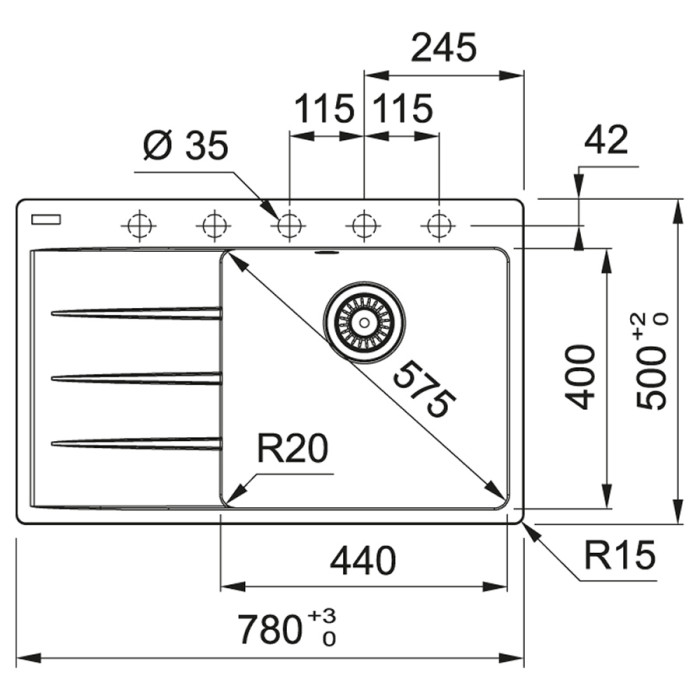 Franke Centro CNG 611-78 TL (1140630467)