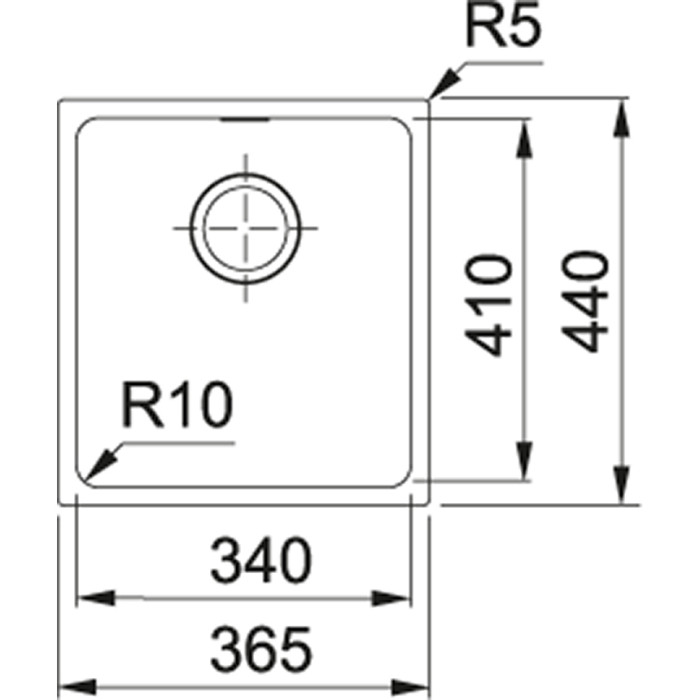 Franke Кухонна мийка Sirius SID 110-34/144.0649.548/тектонайт/365х440х200/монтаж під стільницю/чорний (1440649548)