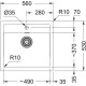 Мийка кухонна Franke Sirius тектонайт, прямокут., без крила, 560х530х200мм, чаша - 1, врізна, білий (1430691510)