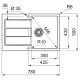 Мийка кухонна Franke Sirius 2 тектонайт, прямокут., з крилом, 780х500х200мм, чаша - 1, врізна, бежевий (1430671744)