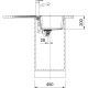Мийка кухонна Franke Centro, фраграніт, прямокутник, з крилом, 780х500х200мм, чаша - 1, накладна, CNG 611-78, сірий камінь (1140701814)