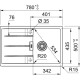Мийка кухонна Franke Centro, фраграніт, прямокутник, з крилом, 780х500х200мм, чаша - 1, накладна, CNG 611-78, сірий камінь (1140701814)