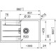 Мийка кухонна Franke Centro, фраграніт, прямокутник, з крилом, 860х500х200мм, чаша - 1, накладна, CNG 611-86, онікс (1140701823)