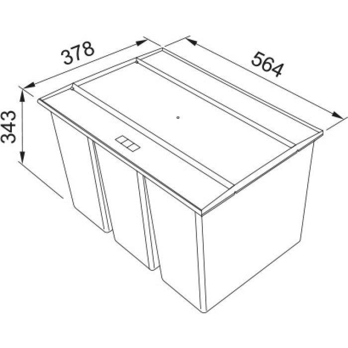 Сортер для сміття Franke Easysort 600-3-0, 3 x 14.5 л, кришка,чорний пластик (1210494192)