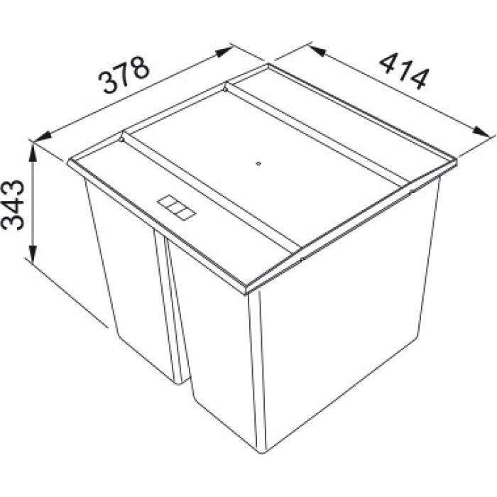 Сортер для сміття Franke Easysort 450-2-0, 2 x 14.5 л, кришка,чорний пластик (1210494182)