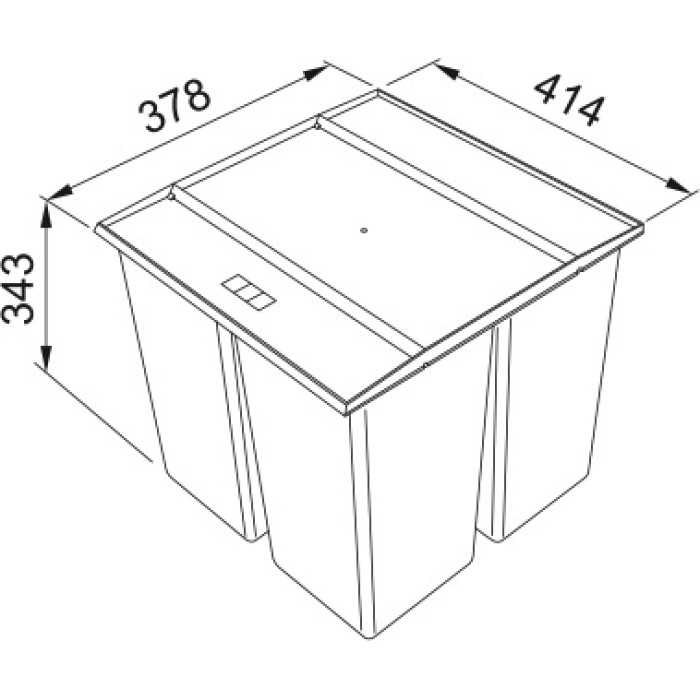 Сортер для сміття Franke Easysort 450-1-2, 2 шт.x 14.5 л, кришка,чорний пластик (1210494150)