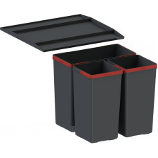 Сортер для сміття Franke Easysort 450-1-2, 2 шт.x 14.5 л, кришка,чорний пластик (1210494150)