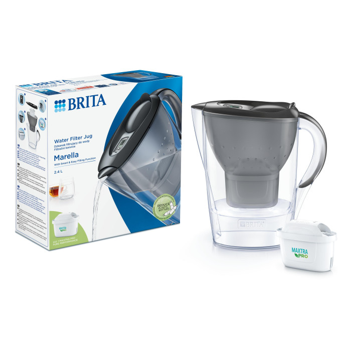 Brita Фільтр-глечик Marella Memo MXPro 2.4л (1.4л очищеної води) графіт (1052794)