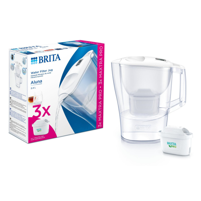 Brita Фільтр-глечик Aluna Memo MXPro 2.4л (1.4л очищеної води) + 3 картриджа білий (1053054)