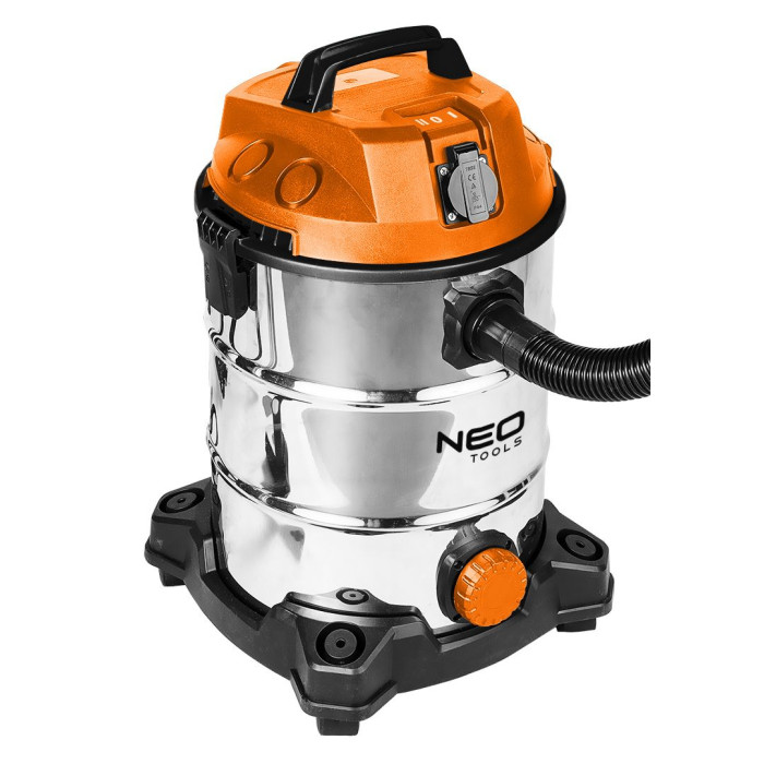 Neo Tools Профессиональный пылесос, 1400Вт, 18 кПа, контейнер 30л, HEPA, колеса, 5.92кг (04-738)