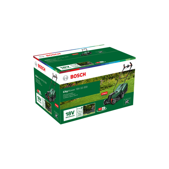 Газонокосарка акумуляторна Bosch CityMower 18V-32-300 18В 32см 31л 30-60мм 8.8кг без АКБ і ЗП (06008B9A08)