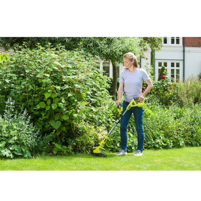 Ryobi Тример садовий гібридний ONE+ RLT1831H20F 18В/220В Hybrid 25-30см 1х2А·год телескоп.штанга регулювання кута нахилу 2.8кг (5133003710)