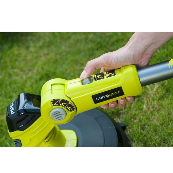Ryobi Тример садовий гібридний ONE+ RLT1831H20F 18В/220В Hybrid 25-30см 1х2А·год телескоп.штанга регулювання кута нахилу 2.8кг (5133003710)