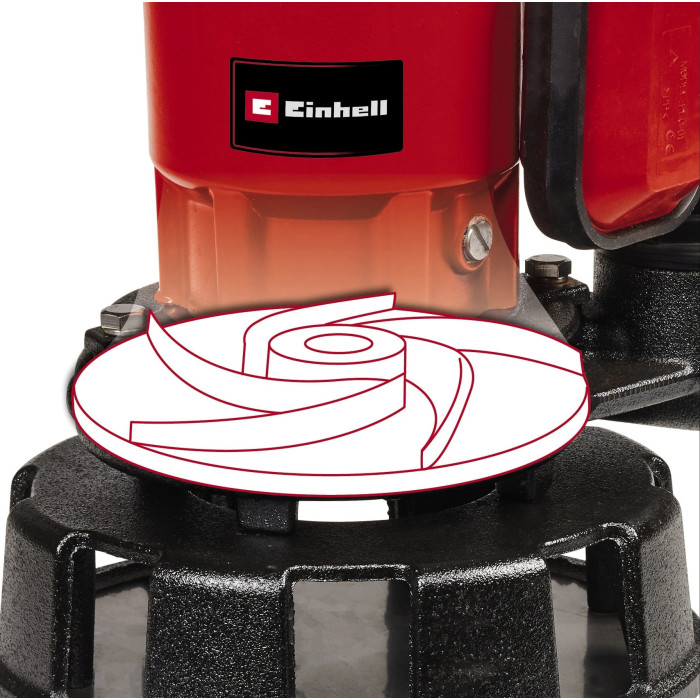 Насос дренажний Einhell GE-DP 900 Cut, 900Вт, 16000 л·год, вис. под. 11.5м, занурення 7м, 12.8кг (4181550)