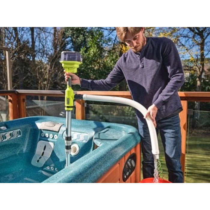 Насос для води акумуляторний Ryobi ONE+ RY18STPA-0 18В 3360л/год перекачування 7м телескопічний 0.7-1.2м таймер відключення 2.5кг без АКБ та ЗП (5133005716)