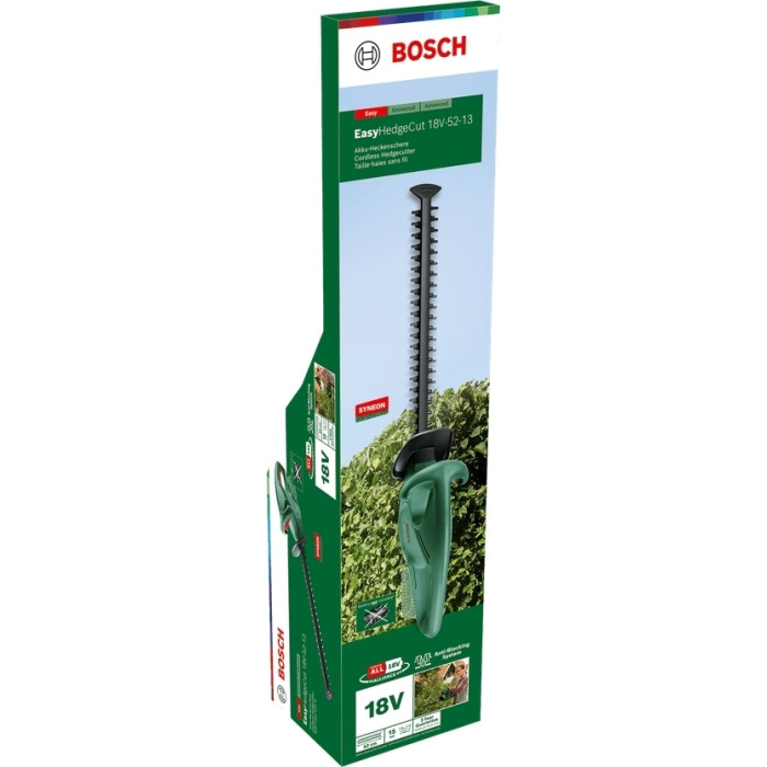 Кущоріз акумуляторний Bosch EasyHedgeCut 18V-52-13 18В лезо 52см крок різу 15мм 3.28кг без АКБ та ЗП (0600849M00)
