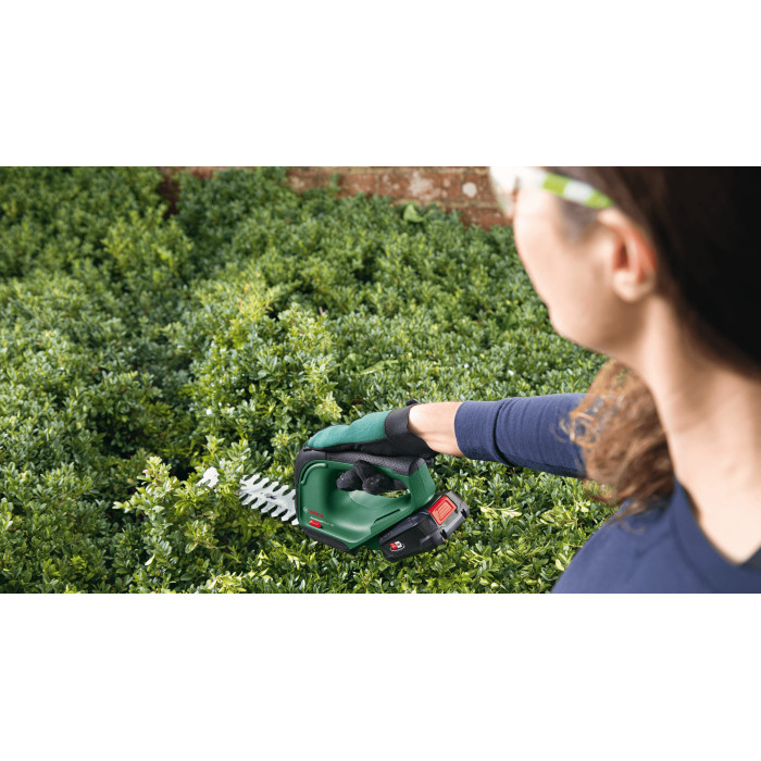 Ножиці для трави акумуляторні Bosch AdvancedShear 18V-10+ насадка кущоріз 10/20см крок різу 8мм 1xPBA 2.0Ah 2.45кг (0600857000)