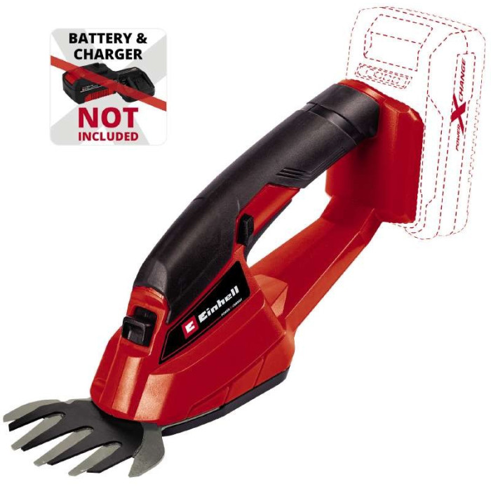 Einhell Ножиці для трави акум Einhell GE-CG 18/1 Li-Solo, PXC, леза 100 мм, 0.65 кг (без АКБ і ЗП) (3410382)