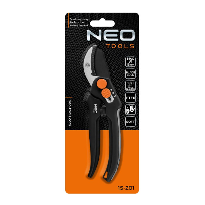 Neo Tools Секатор контактний, d різу 15мм, 185мм, 169г (15-201)