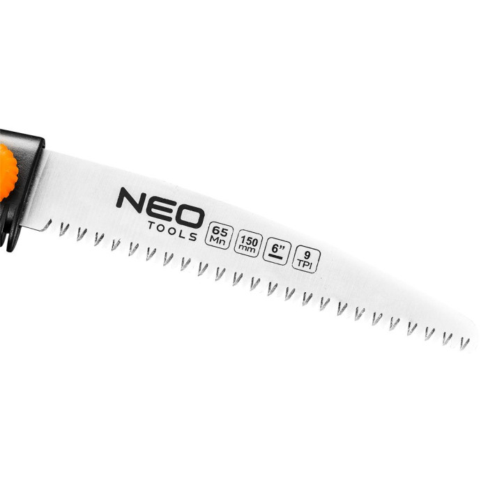Neo Tools Пила садова, 15см, висувне полотно, 3D зуби, сталь 65Mn, кріплення для пояса, 0.09кг (42-100)