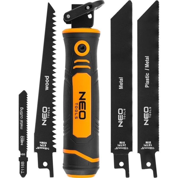 Пила садова Neo Tools тримач, 15см, 24 TPI, 18 TPI, 6 TPI, двокомпонентне руків'я, 0.182кг (44-650)