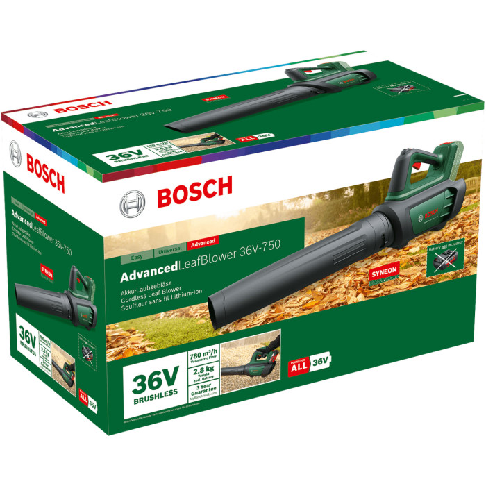 Повітродув садовий акумуляторний Bosch AdvancedLeafBlower 36V-750 200км/год 2.8кг без АКБ і ЗП (06008C6001)