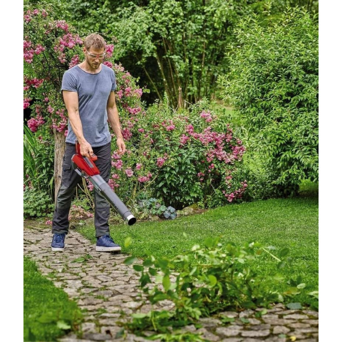 Einhell Повітродув акумуляторний GP-LB 18/200 Li GK - Solo, 18В, 200км/г, 630м3/г, набір подовжувальний, 2.2кг, без АКБ і ЗП (3433550)