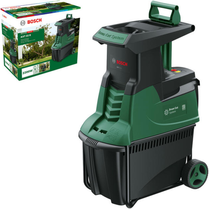 Подрібнювач садовий Bosch AXT22D 2200Вт 40 об/хв 38мм 53 л. 31.3кг ріжуча система Turbine-Cut низькошумний (0600803003)