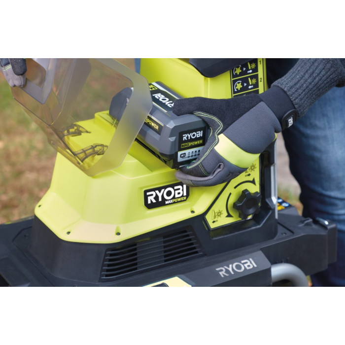 Ryobi Подрібнювач садовий акумуляторний Max Power RY36SHX40-0 36В 40мм 55л 18кг (без АКБ та ЗУ) фреза низькошумний (5133005451)