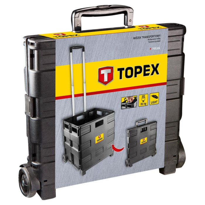 Topex Візок вантажний універсальний, складаний, ящик 37x42см, до 35кг (79R306)