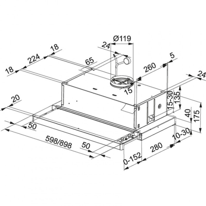 Franke Витяжка вбуд.телескопічна FTC 912 XS LED1 (3150532377)