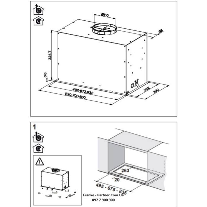 Franke Витяжкавбудовувана Box Flush EVO чорний (3050665365)