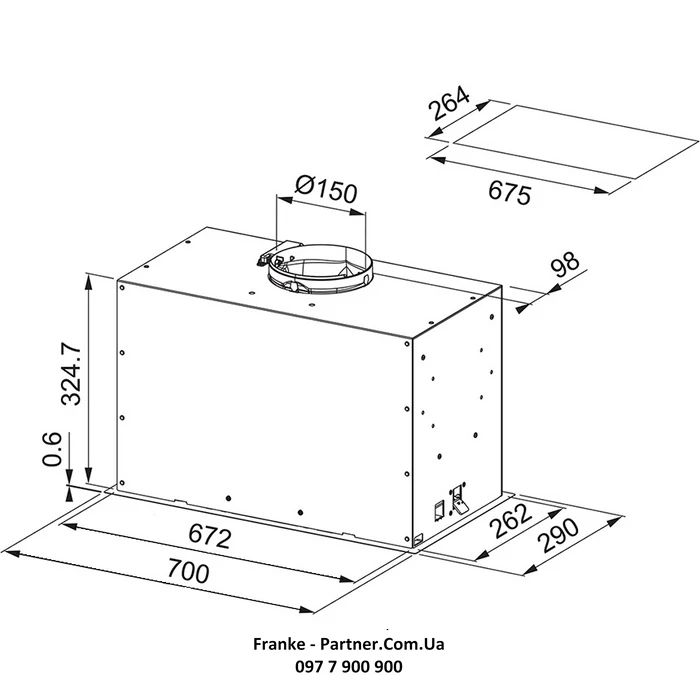 Franke Витяжка вбудовувана Box Flush EVO нерж (3050665361)