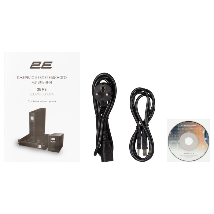 2E Джерело безперебійного живлення PS3000RT, 3000VA/2400W, RT3U, LCD, USB, 3xC13, 3xSchuko (2E-PS3000RT)