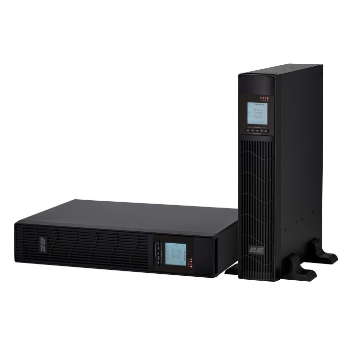 2E Джерело безперебійного живлення PS1000RT, 1000VA/800W, RT2U, LCD, USB, 2xSchuko+1xC13 (2E-PS1000RT)