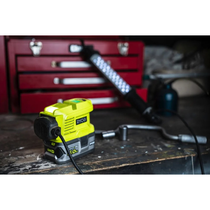 Ryobi Інвертор напруги акумуляторний ONE+ RY18BI150A-0, 220 Вольт, 150Вт/300Вт пікова, (без АКБ та ЗУ) (5133004895)