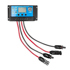 Neo Tools Контролер сонячної панелі, 10А, 12/24В, два USB, захист від зворотного струму MOSFET, захист від перевантаження та замикання, сумісний із свинцево-кислотними батареями (OPEN, AGM, GEL) (90-145)