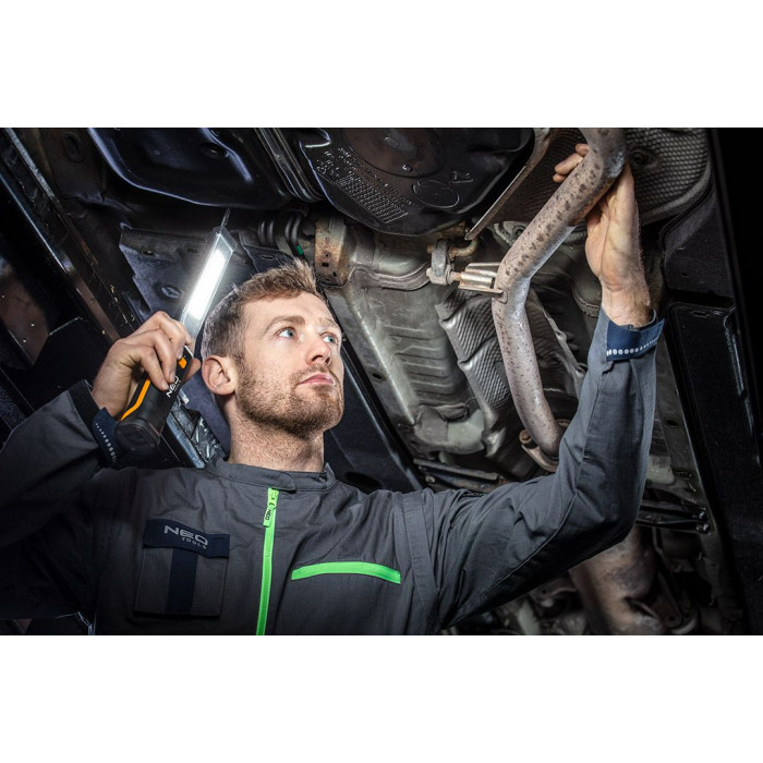Neo Tools Ліхтар інспекційний акумуляторний, 2в1, 2200мАг, 600лм, 8Вт, гачок 360°, IK08 стійкість до удару, IP54 (99-043)
