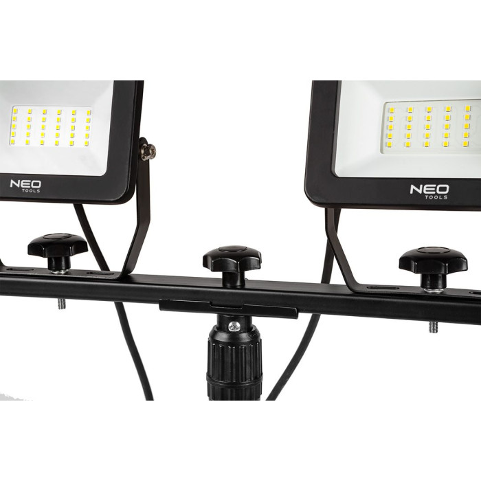 Neo Tools Прожектор, 220В, 5400лм, 2х30Вт, кабель 3м з вилкою, на штативі 1.8м, алюміній, IP65 (99-061)