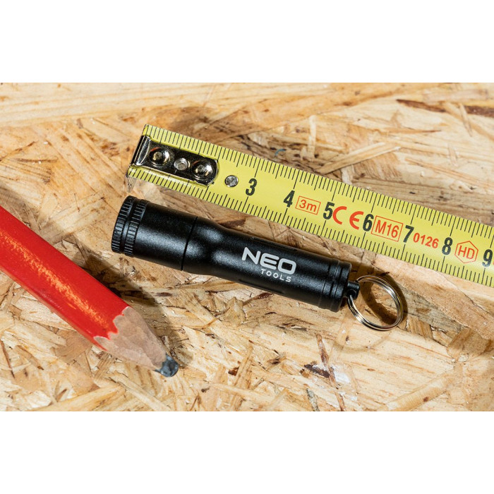 Neo Tools Ліхтар ручний на батарейках, міні, AAAх1, 100лм, алюмінієвий, 6см, 9г, IPX4 (99-068)