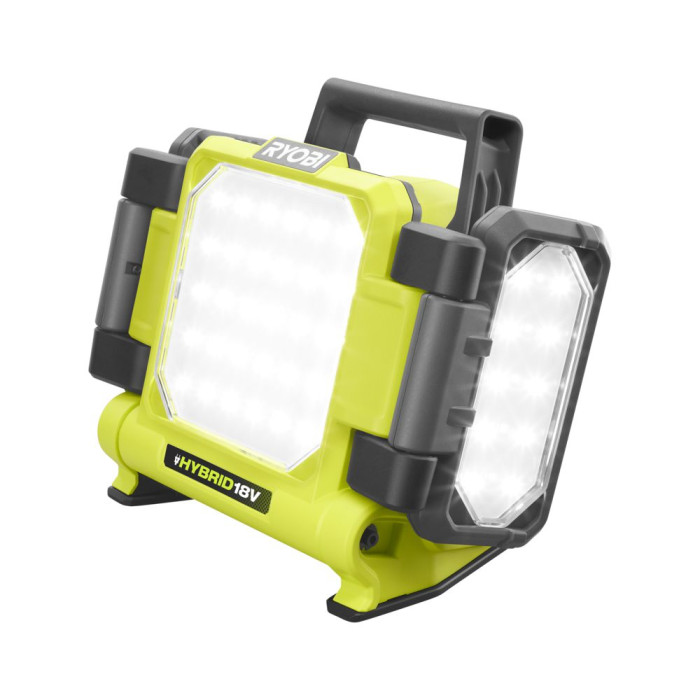 Ryobi Прожектор гібридний панельний ONE+ RLPH18-0 18В/220В Hybrid 3 LED панелі 3000лм 3 режими яскравості (без АКБ та ЗП) (5133005397)