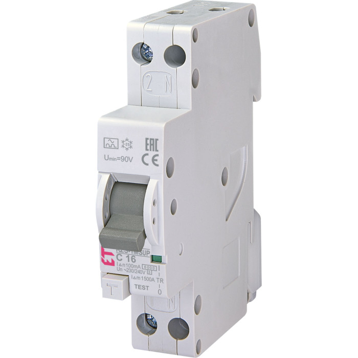 ETI Диф. автоматичний вимикач KZS 1M SUP C 16/0,1 тип A (6kA) (2175874)