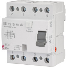 ETI Реле диференційне (ПЗВ) 4р EFI-P4 25/0,3 тип AC (10kA) (2061631)