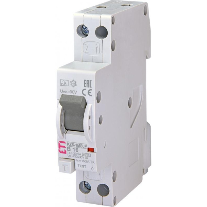 ETI Диф. автоматичний вимикач KZS-1M SUP B 16/0,03 тип A (6kA) (2175704)