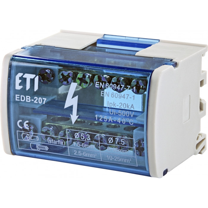 ETI Блок розподільчий 2p, L+PE/N 1102300 (1102300)