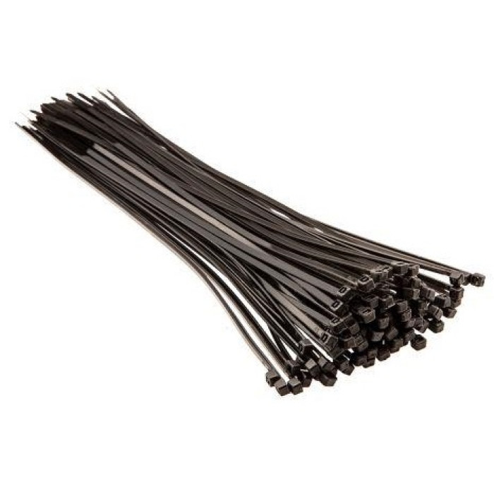 Top Tools Хомут-стяжка, чорний, 3.6x300мм, пластик, 100шт (44E960)